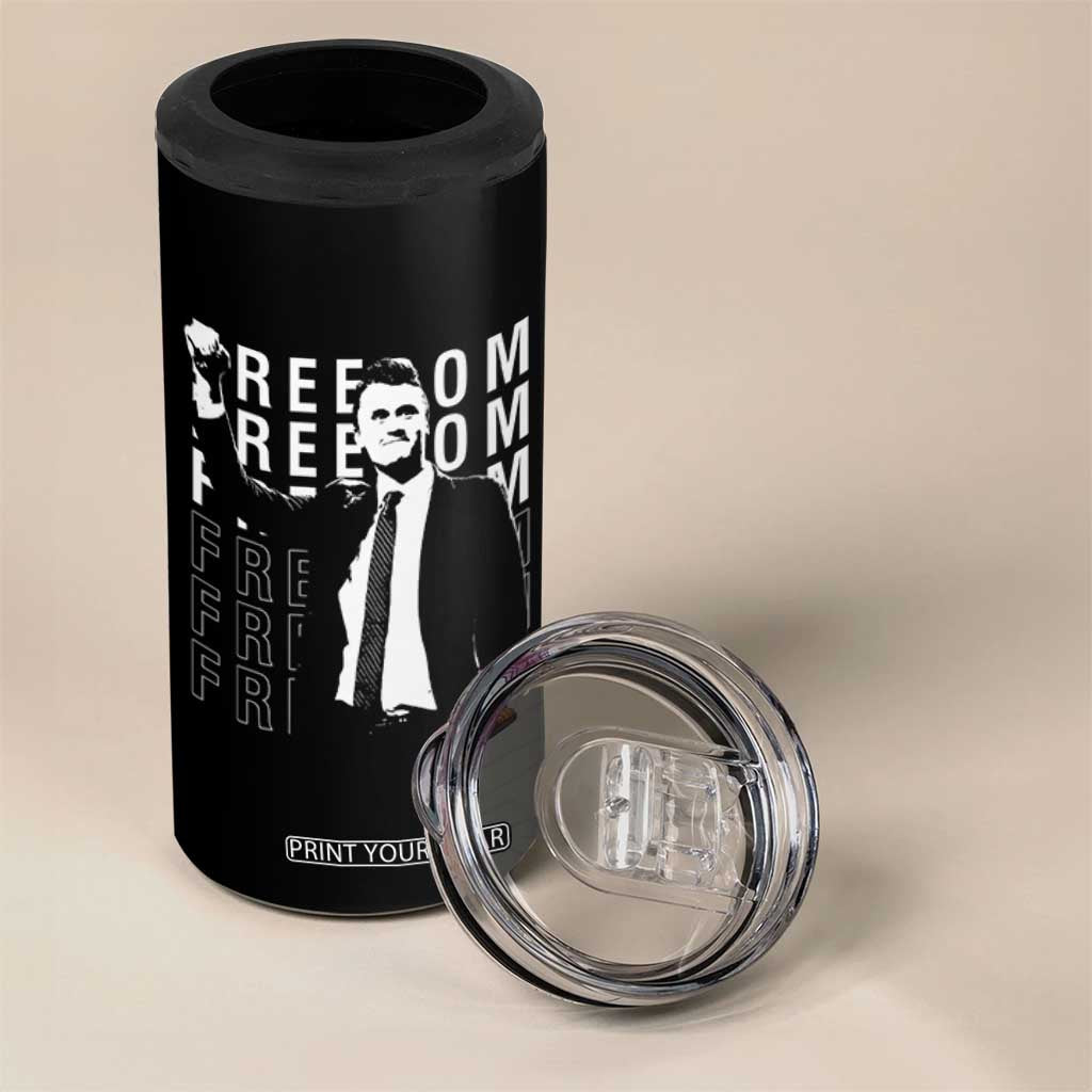 Freedom Charlie Kirk Tribute 4 in 1 Can Cooler Tumbler A True Patriot Leagacy Memorial TS02 Print Your Wear