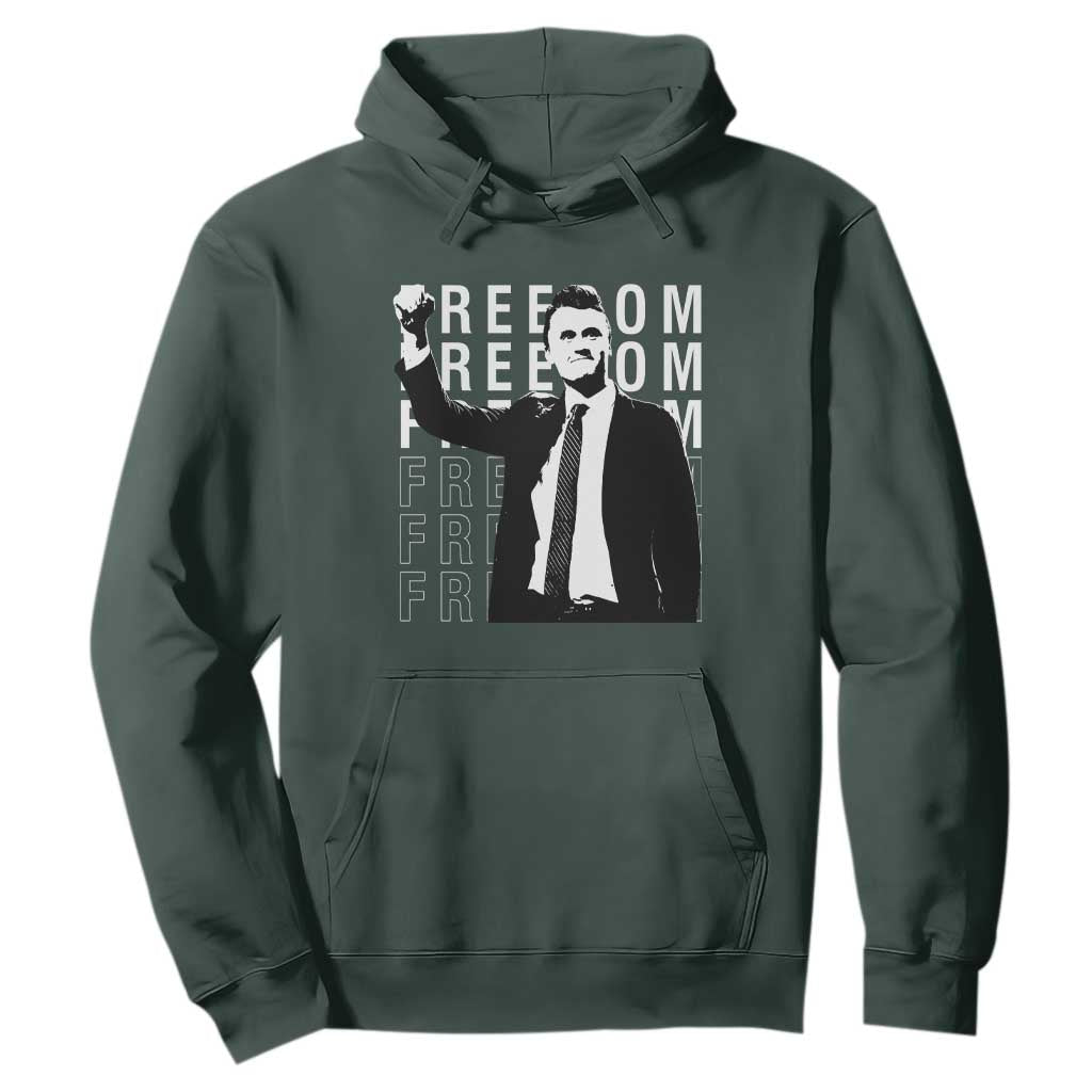 Freedom Charlie Kirk Tribute Hoodie A True Patriot Leagacy Memorial TS02 Dark Forest Green Print Your Wear