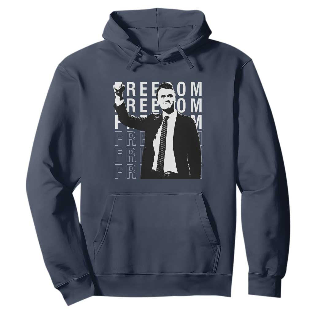 Freedom Charlie Kirk Tribute Hoodie A True Patriot Leagacy Memorial TS02 Navy Print Your Wear