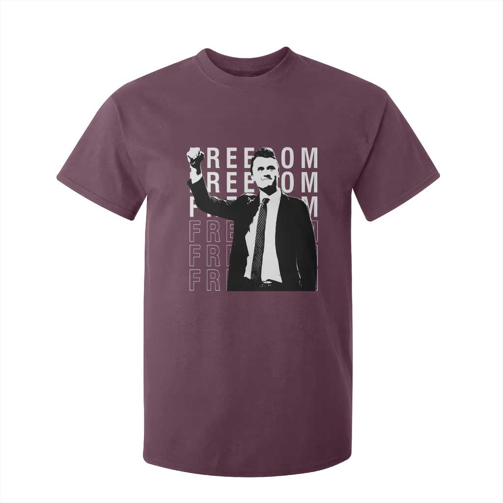 Freedom Charlie Kirk Tribute T Shirt For Kid A True Patriot Leagacy Memorial TS02 Maroon Print Your Wear