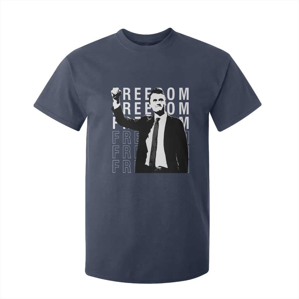 Freedom Charlie Kirk Tribute T Shirt For Kid A True Patriot Leagacy Memorial TS02 Navy Print Your Wear