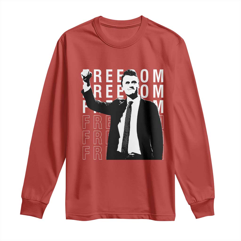 Freedom Charlie Kirk Tribute Long Sleeve Shirt A True Patriot Leagacy Memorial TS02 Red Print Your Wear