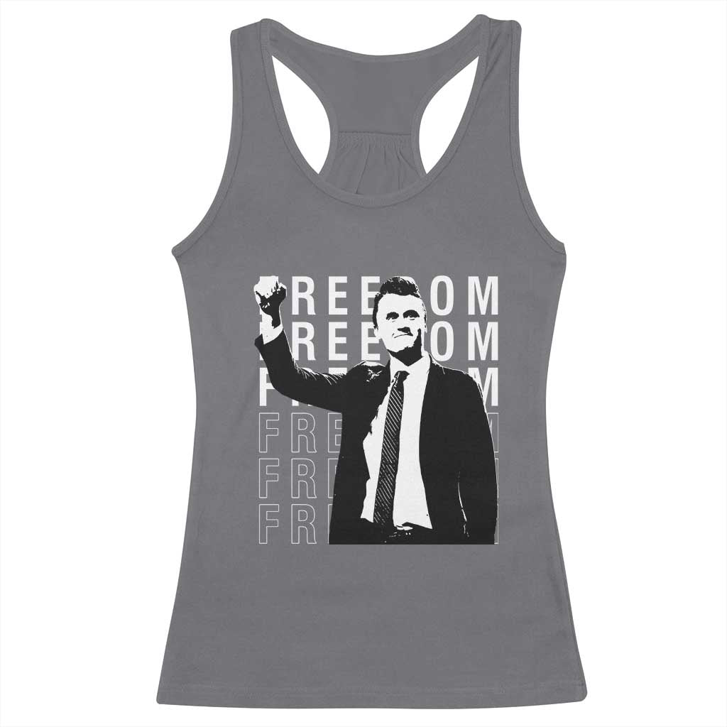 Freedom Charlie Kirk Tribute Racerback Tank Top A True Patriot Leagacy Memorial TS02 Charcoal Print Your Wear