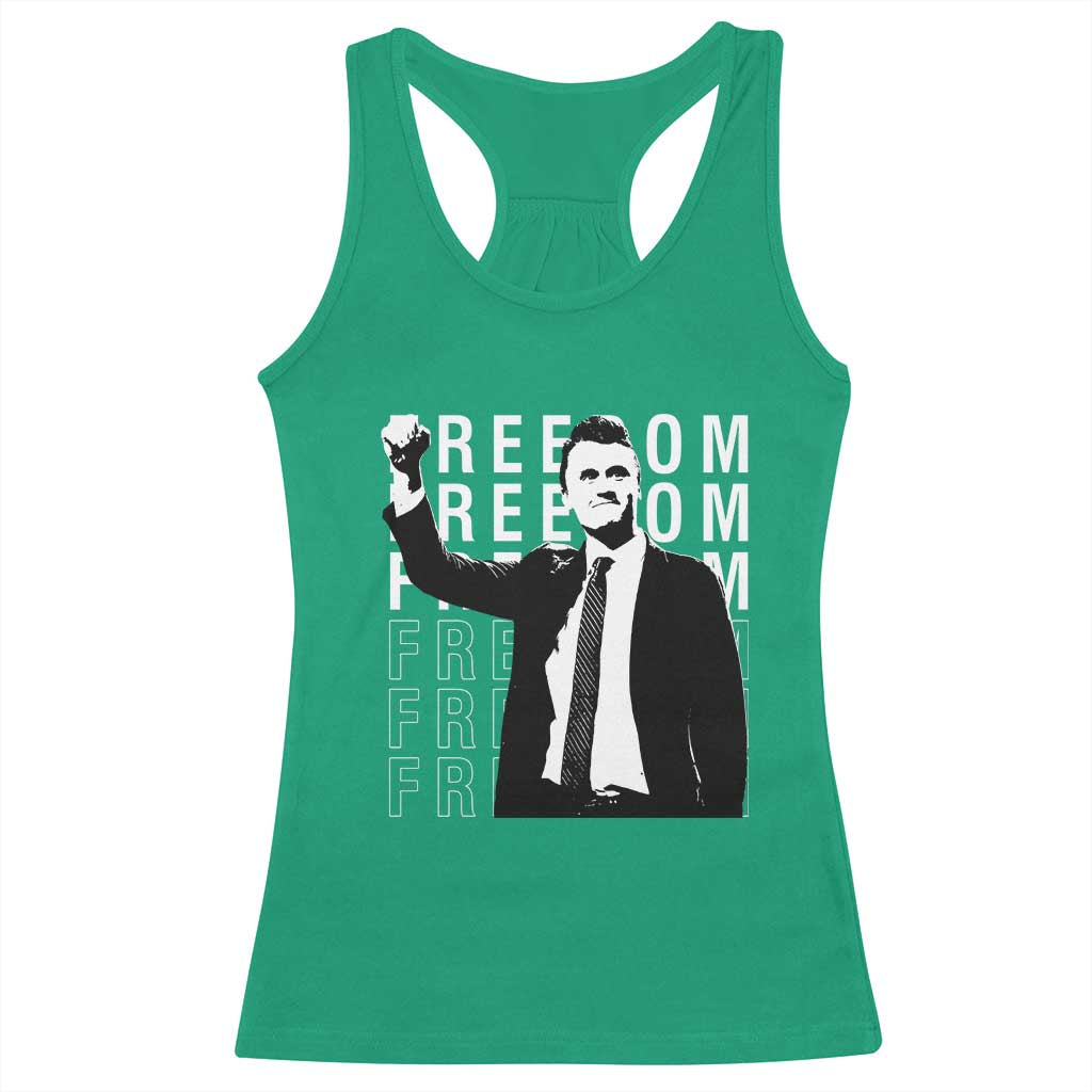 Freedom Charlie Kirk Tribute Racerback Tank Top A True Patriot Leagacy Memorial TS02 Irish Green Print Your Wear