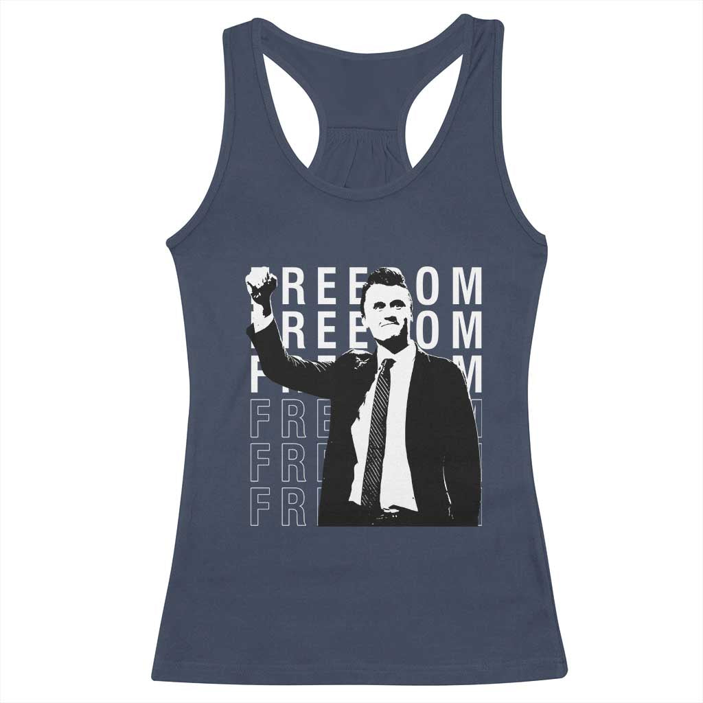 Freedom Charlie Kirk Tribute Racerback Tank Top A True Patriot Leagacy Memorial TS02 Navy Print Your Wear
