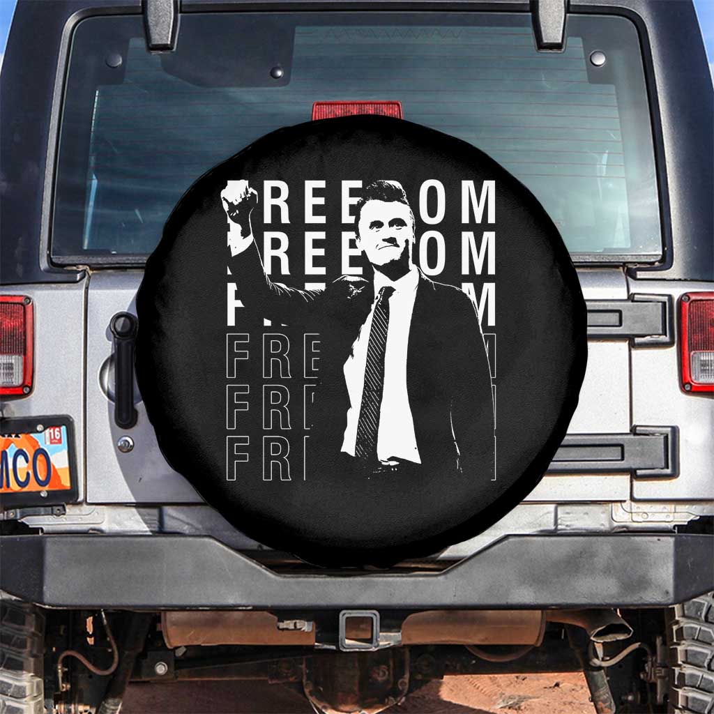 Freedom Charlie Kirk Tribute Spare Tire Cover A True Patriot Leagacy Memorial TS02 No hole Black Print Your Wear