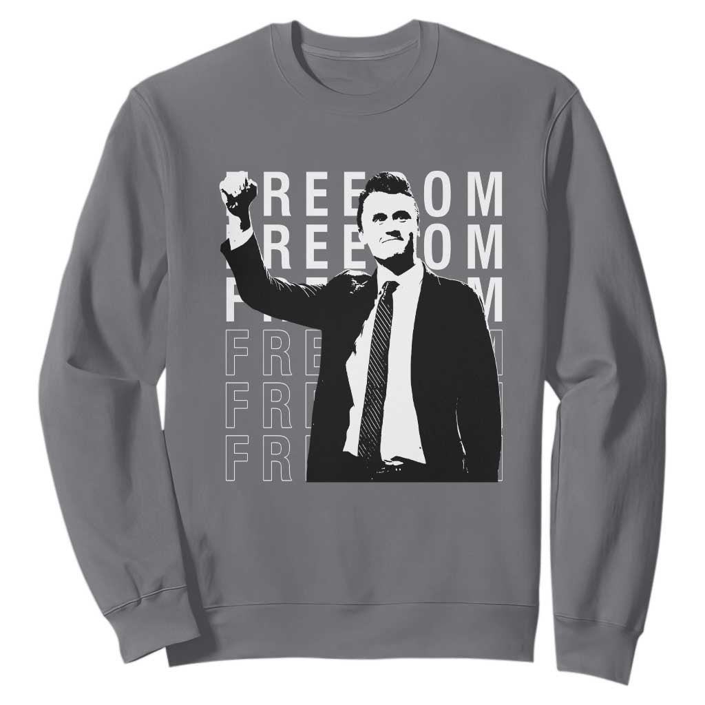 Freedom Charlie Kirk Tribute Sweatshirt A True Patriot Leagacy Memorial TS02 Charcoal Print Your Wear