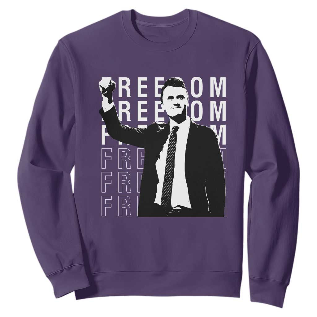 Freedom Charlie Kirk Tribute Sweatshirt A True Patriot Leagacy Memorial TS02 Purple Print Your Wear