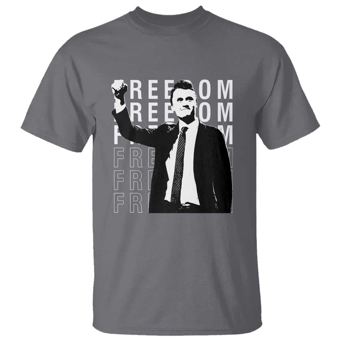 Freedom Charlie Kirk Tribute T Shirt A True Patriot Leagacy Memorial TS02 Charcoal Print Your Wear