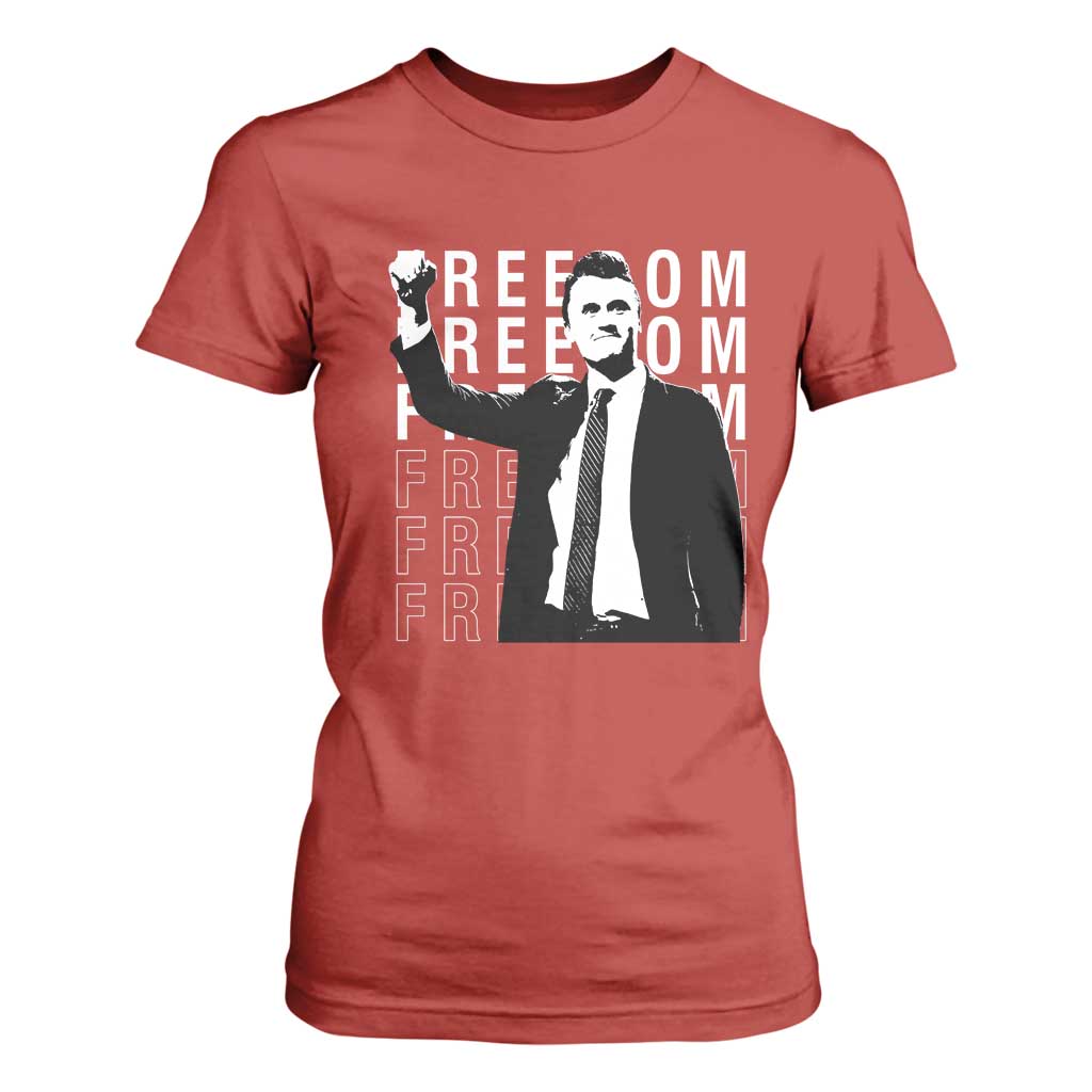 Freedom Charlie Kirk Tribute T Shirt For Women A True Patriot Leagacy Memorial TS02 Red Print Your Wear
