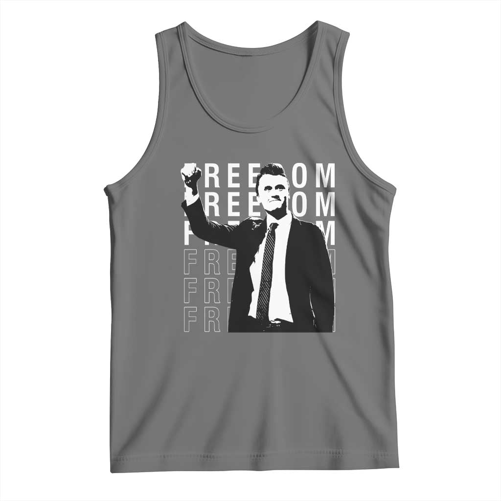 Freedom Charlie Kirk Tribute Tank Top A True Patriot Leagacy Memorial TS02 Black Heather Print Your Wear