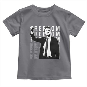 Freedom Charlie Kirk Tribute Toddler T Shirt A True Patriot Leagacy Memorial TS02 Charcoal Print Your Wear
