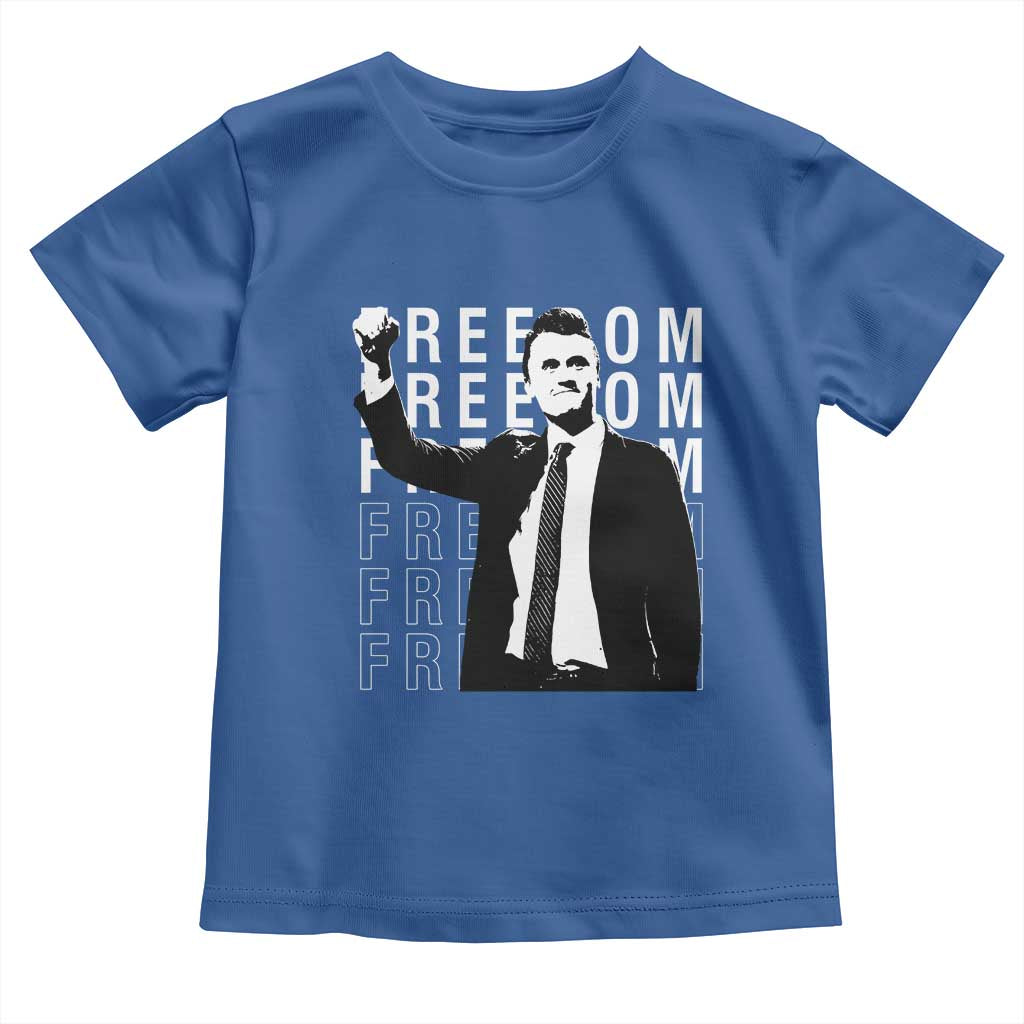 Freedom Charlie Kirk Tribute Toddler T Shirt A True Patriot Leagacy Memorial TS02 Royal Blue Print Your Wear