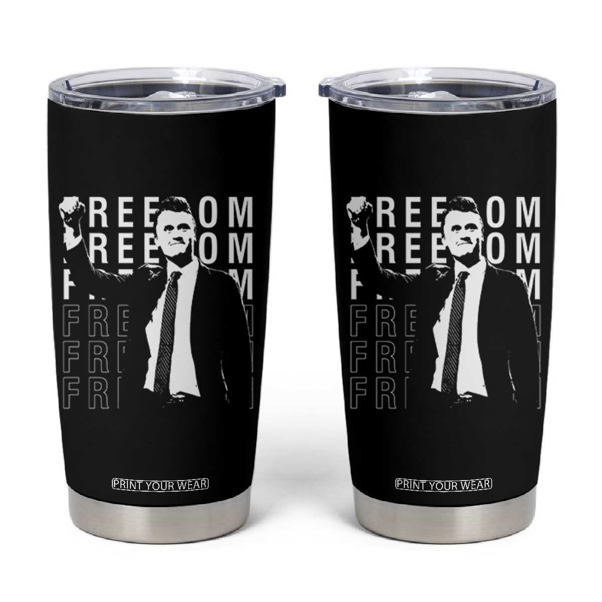 Freedom Charlie Kirk Tribute Tumbler Cup A True Patriot Leagacy Memorial TS02 Black Print Your Wear