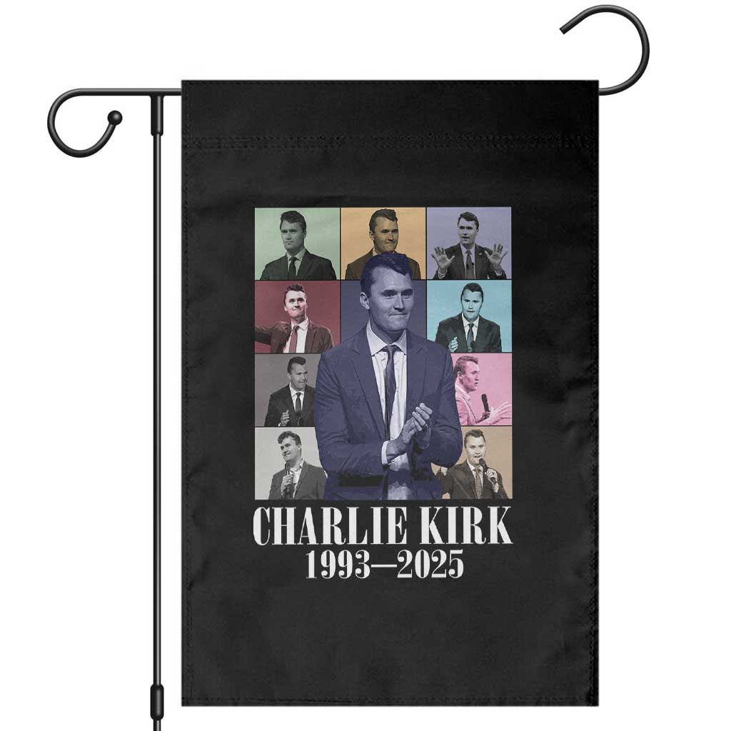 Legacy of Charlie Kirk Garden Flag 1993 2025 Memorial Pop Art Tribute Graphic TS02 Black Print Your Wear