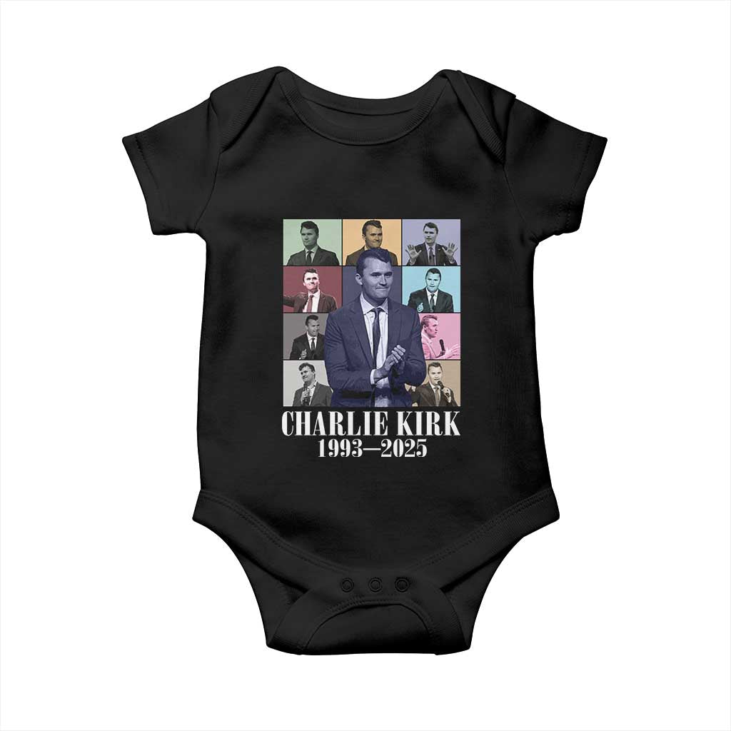Legacy of Charlie Kirk Baby Onesie 1993 2025 Memorial Pop Art Tribute Graphic TS02 Black Print Your Wear