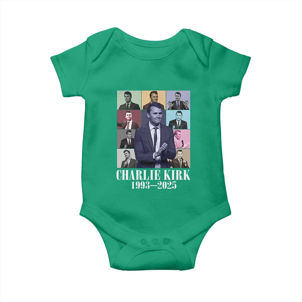 Legacy of Charlie Kirk Baby Onesie 1993 2025 Memorial Pop Art Tribute Graphic TS02 Irish Green Print Your Wear