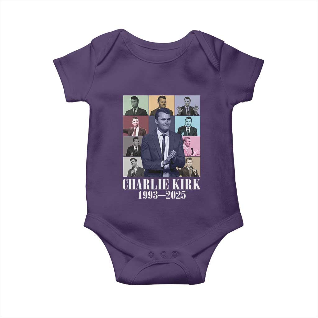 Legacy of Charlie Kirk Baby Onesie 1993 2025 Memorial Pop Art Tribute Graphic TS02 Purple Print Your Wear