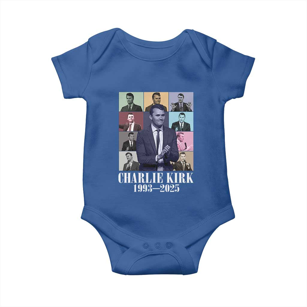 Legacy of Charlie Kirk Baby Onesie 1993 2025 Memorial Pop Art Tribute Graphic TS02 Royal Blue Print Your Wear