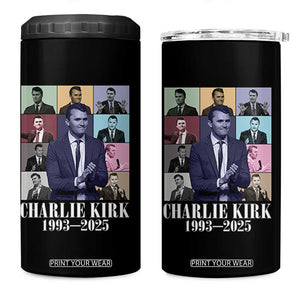 Legacy of Charlie Kirk 4 in 1 Can Cooler Tumbler 1993 2025 Memorial Pop Art Tribute Graphic TS02 One Size: 16 oz Black Print Your Wear