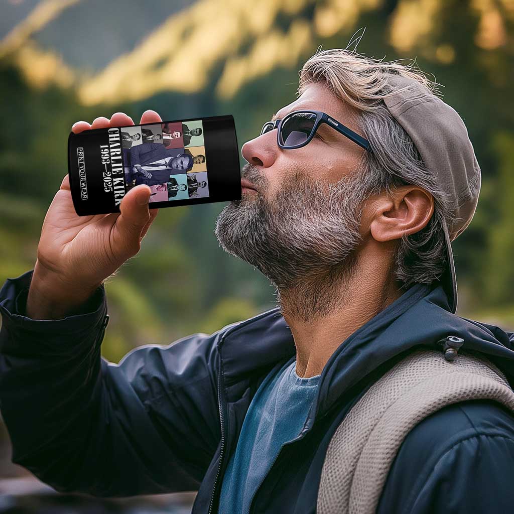 Legacy of Charlie Kirk 4 in 1 Can Cooler Tumbler 1993 2025 Memorial Pop Art Tribute Graphic TS02 Print Your Wear