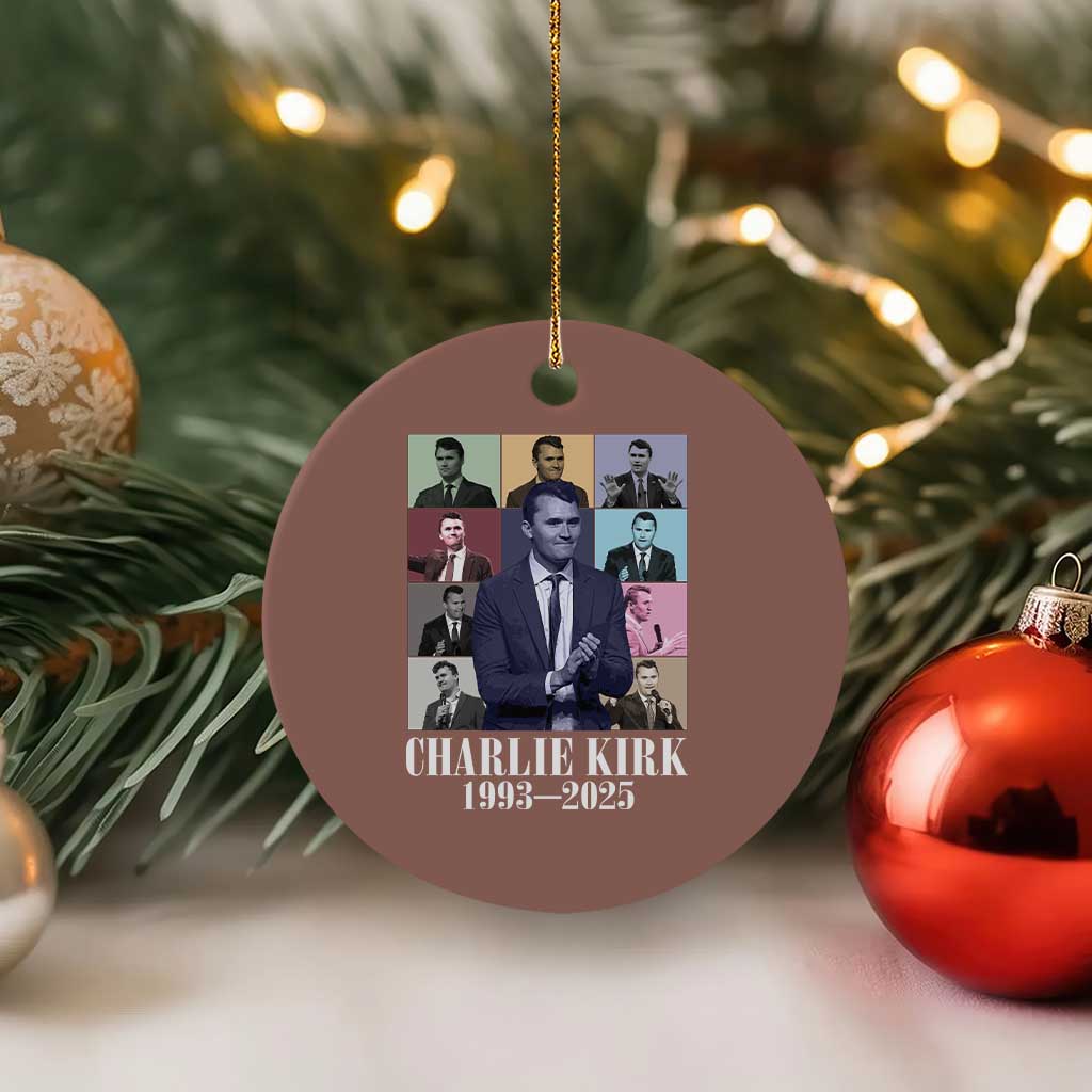 Legacy of Charlie Kirk Ceramic Ornament 1993 2025 Memorial Pop Art Tribute Graphic TS02 1pc Mocha Print Your Wear