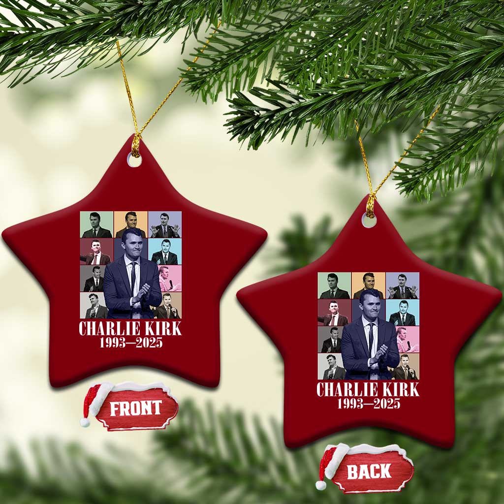 Legacy of Charlie Kirk Ceramic Ornament 1993 2025 Memorial Pop Art Tribute Graphic TS02 Print Your Wear