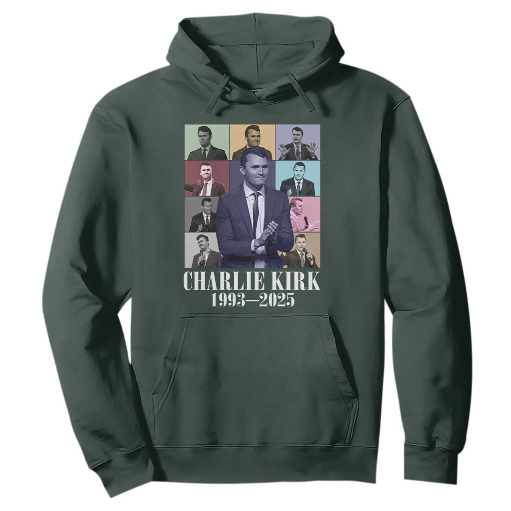 Legacy of Charlie Kirk Hoodie 1993 2025 Memorial Pop Art Tribute Graphic TS02 Dark Forest Green Print Your Wear