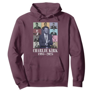 Legacy of Charlie Kirk Hoodie 1993 2025 Memorial Pop Art Tribute Graphic TS02 Maroon Print Your Wear