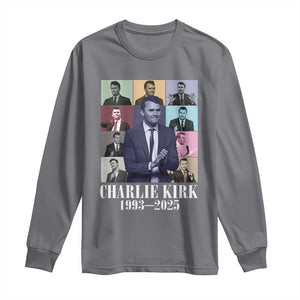 Legacy of Charlie Kirk Long Sleeve Shirt 1993 2025 Memorial Pop Art Tribute Graphic TS02 Charcoal Print Your Wear