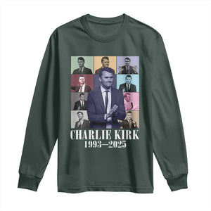 Legacy of Charlie Kirk Long Sleeve Shirt 1993 2025 Memorial Pop Art Tribute Graphic TS02 Dark Forest Green Print Your Wear
