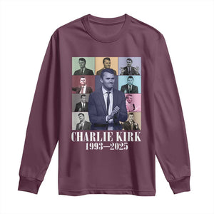 Legacy of Charlie Kirk Long Sleeve Shirt 1993 2025 Memorial Pop Art Tribute Graphic TS02 Maroon Print Your Wear