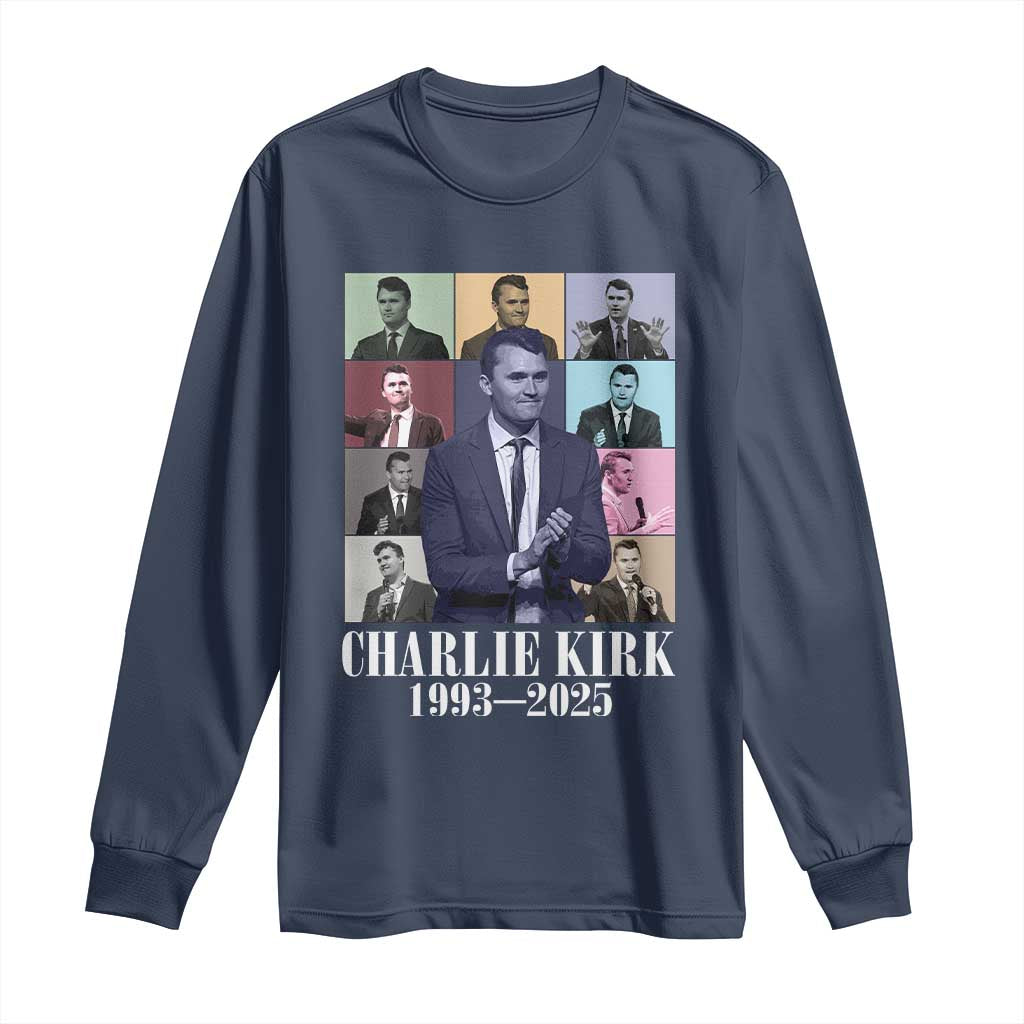 Legacy of Charlie Kirk Long Sleeve Shirt 1993 2025 Memorial Pop Art Tribute Graphic TS02 Navy Print Your Wear