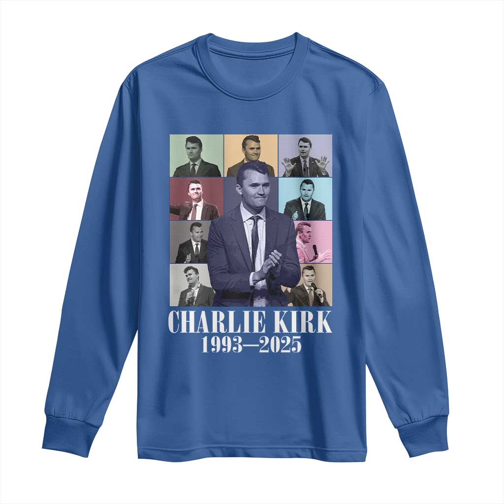 Legacy of Charlie Kirk Long Sleeve Shirt 1993 2025 Memorial Pop Art Tribute Graphic TS02 Royal Blue Print Your Wear