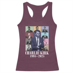 Legacy of Charlie Kirk Racerback Tank Top 1993 2025 Memorial Pop Art Tribute Graphic TS02 Maroon Print Your Wear