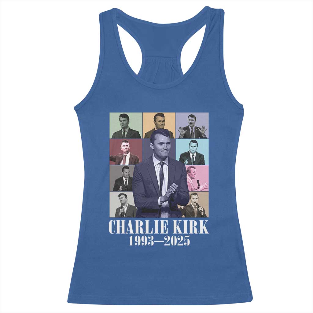Legacy of Charlie Kirk Racerback Tank Top 1993 2025 Memorial Pop Art Tribute Graphic TS02 Royal Blue Print Your Wear