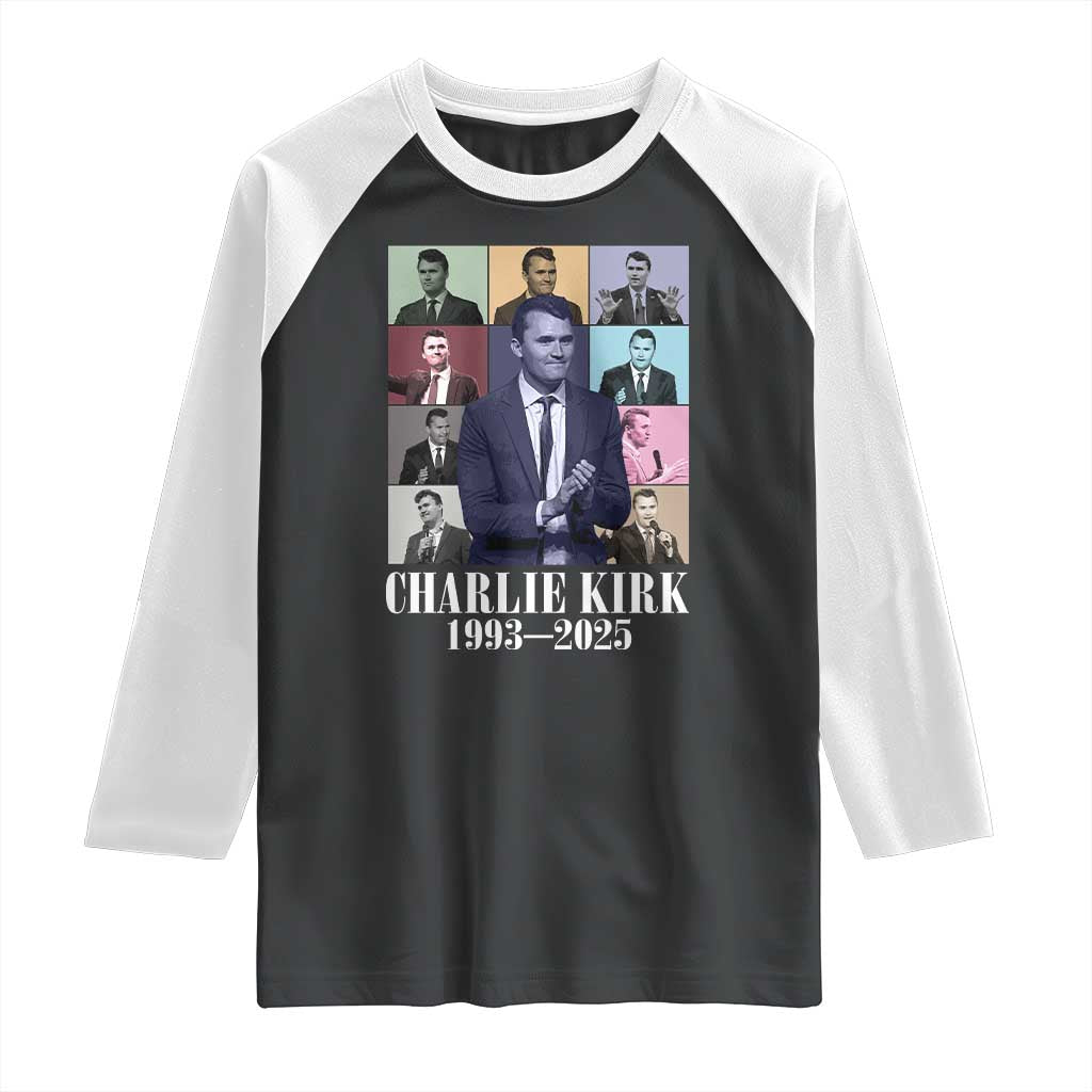 Legacy of Charlie Kirk Raglan Shirt 1993 2025 Memorial Pop Art Tribute Graphic TS02 Black White Print Your Wear
