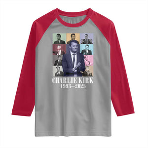 Legacy of Charlie Kirk Raglan Shirt 1993 2025 Memorial Pop Art Tribute Graphic TS02 Sport Gray Red Print Your Wear