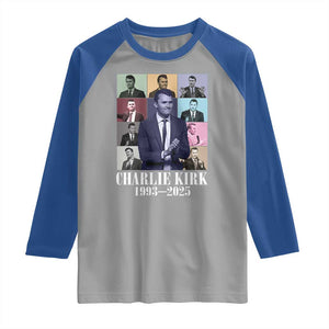 Legacy of Charlie Kirk Raglan Shirt 1993 2025 Memorial Pop Art Tribute Graphic TS02 Sport Gray Royal Print Your Wear