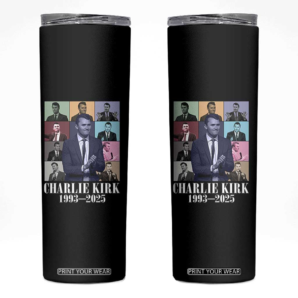 Legacy of Charlie Kirk Skinny Tumbler 1993 2025 Memorial Pop Art Tribute Graphic TS02 Black Print Your Wear