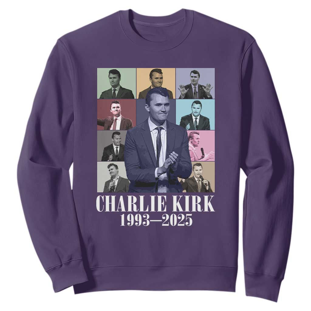 Legacy of Charlie Kirk Sweatshirt 1993 2025 Memorial Pop Art Tribute Graphic TS02 Purple Print Your Wear