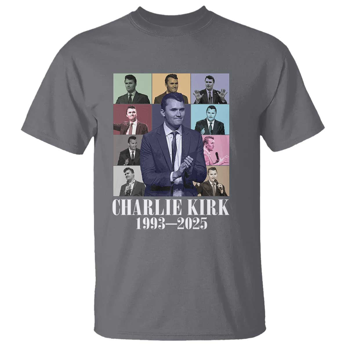 Legacy of Charlie Kirk T Shirt 1993 2025 Memorial Pop Art Tribute Graphic TS02 Charcoal Print Your Wear