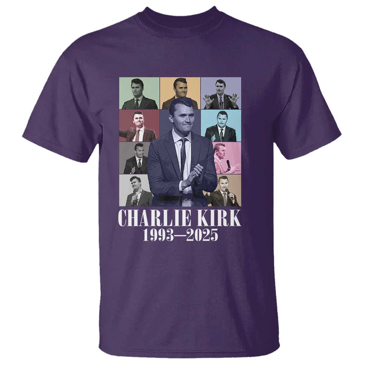 Legacy of Charlie Kirk T Shirt 1993 2025 Memorial Pop Art Tribute Graphic TS02 Purple Print Your Wear