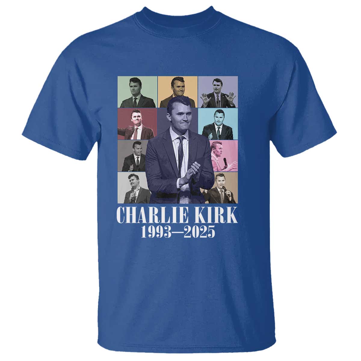 Legacy of Charlie Kirk T Shirt 1993 2025 Memorial Pop Art Tribute Graphic TS02 Royal Blue Print Your Wear
