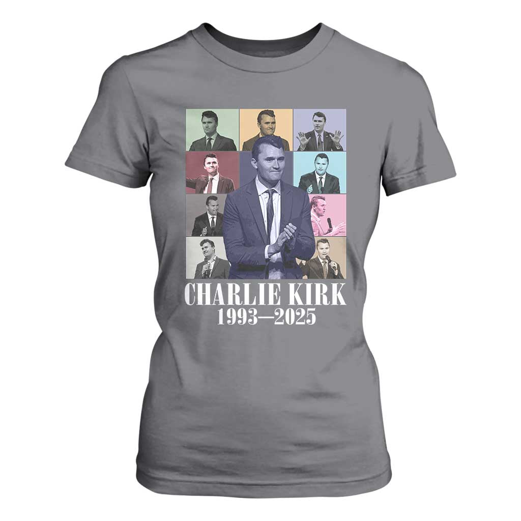 Legacy of Charlie Kirk T Shirt For Women 1993 2025 Memorial Pop Art Tribute Graphic TS02 Charcoal Print Your Wear