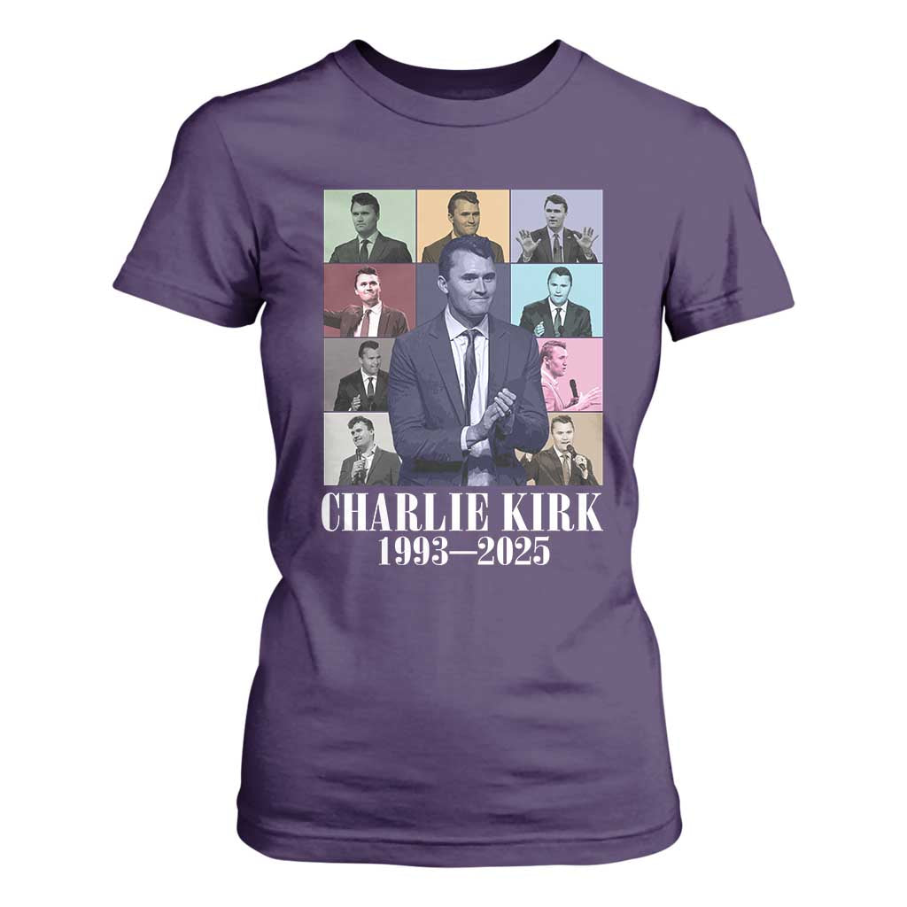Legacy of Charlie Kirk T Shirt For Women 1993 2025 Memorial Pop Art Tribute Graphic TS02 Purple Print Your Wear