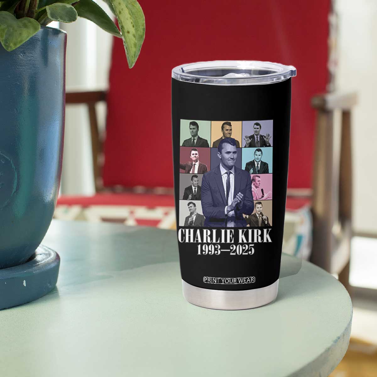 Legacy of Charlie Kirk Tumbler Cup 1993 2025 Memorial Pop Art Tribute Graphic TS02 Print Your Wear
