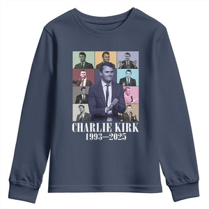 Legacy of Charlie Kirk Youth Sweatshirt 1993 2025 Memorial Pop Art Tribute Graphic TS02 Navy Print Your Wear
