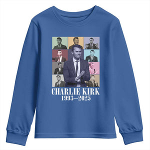 Legacy of Charlie Kirk Youth Sweatshirt 1993 2025 Memorial Pop Art Tribute Graphic TS02 Royal Blue Print Your Wear
