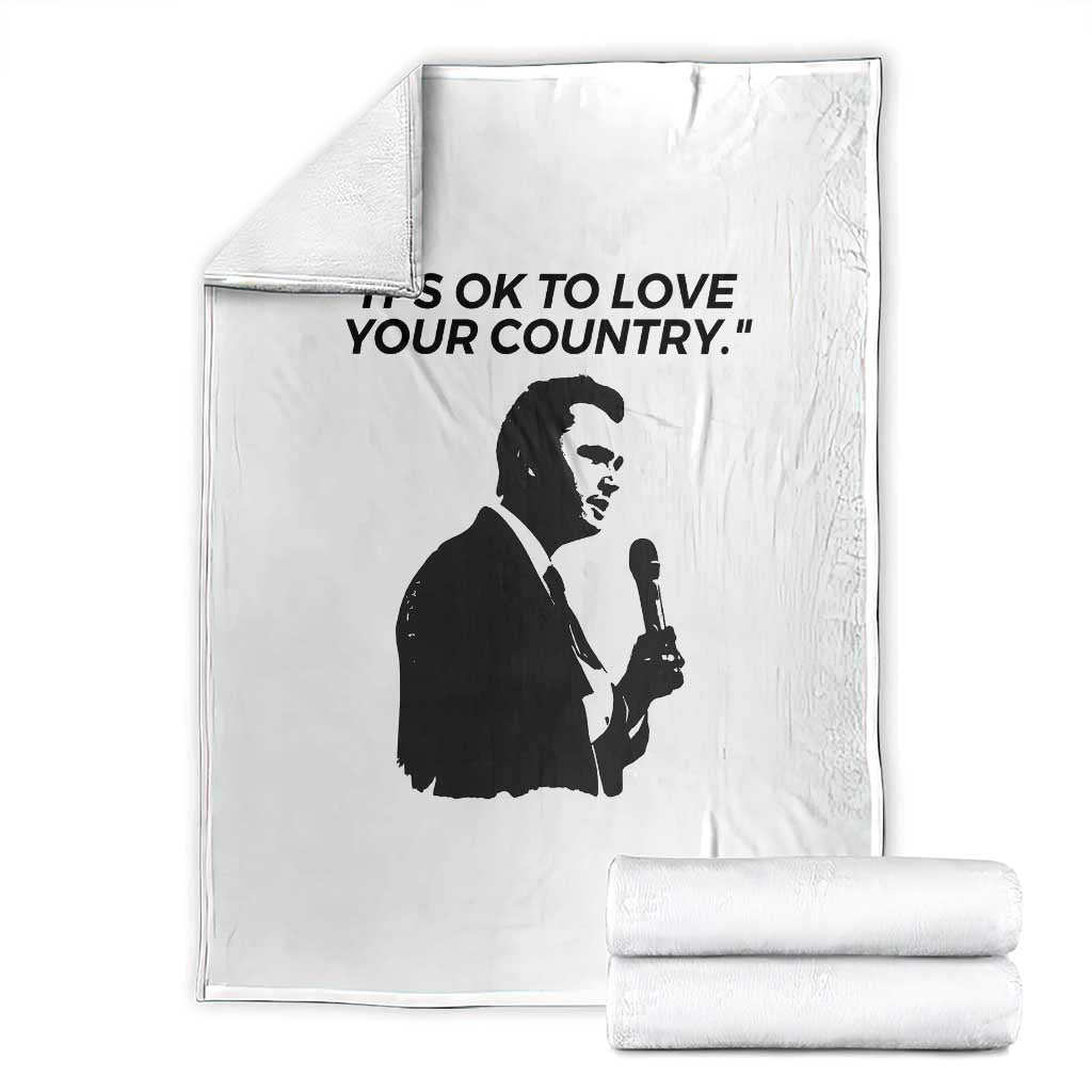 Patriotic Freedom Charlie Kirk Legacy Throw Blanket Its OK to Love Your Country TS02 White Print Your Wear